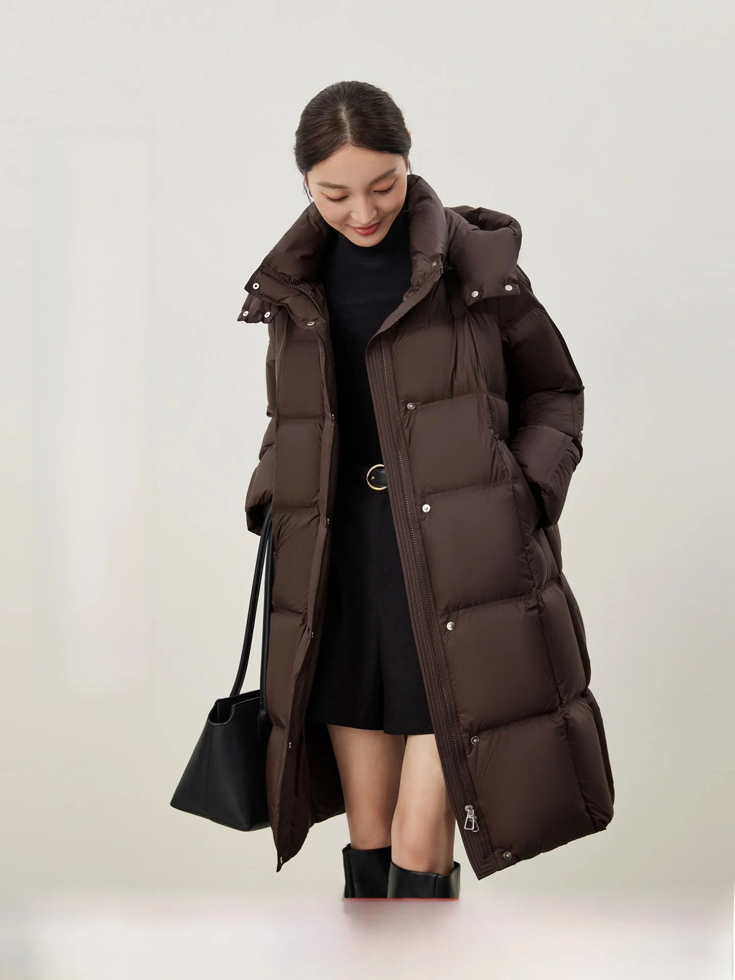 

Высококачественный женский длинный пуховик Mijia с капюшоном, наполнителем из 90% белого пуха, воротником-стойкой, 3D-наполнителем, элегантный, осенне-зимний