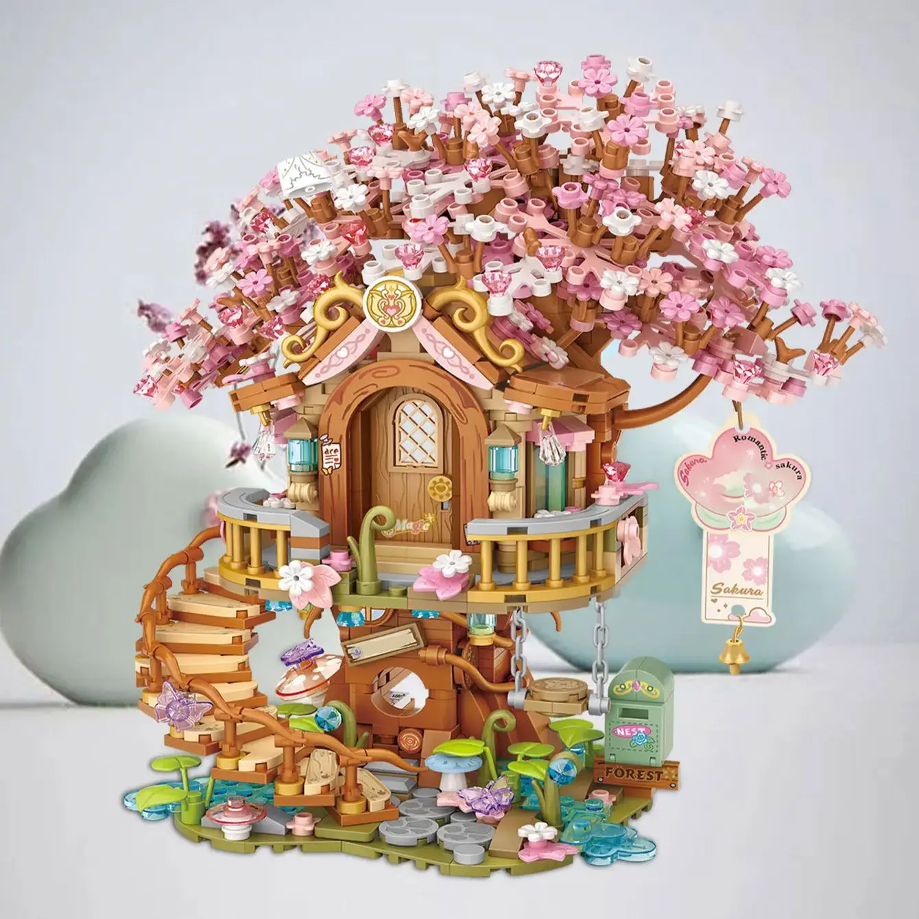 

Loz New Cherry Blossom tree house mini building block set for birthday gifts Christmas Gift