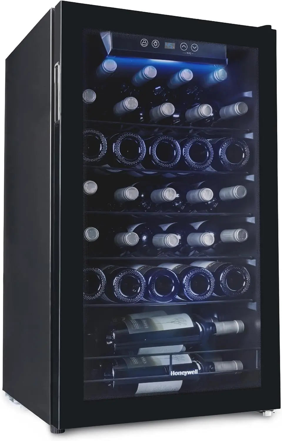 Compressor Wine Cooler Refrigerator, Large Freestanding Wine Cellar For Red, White, Champagne or Sparkling Wine, Digital Tempera