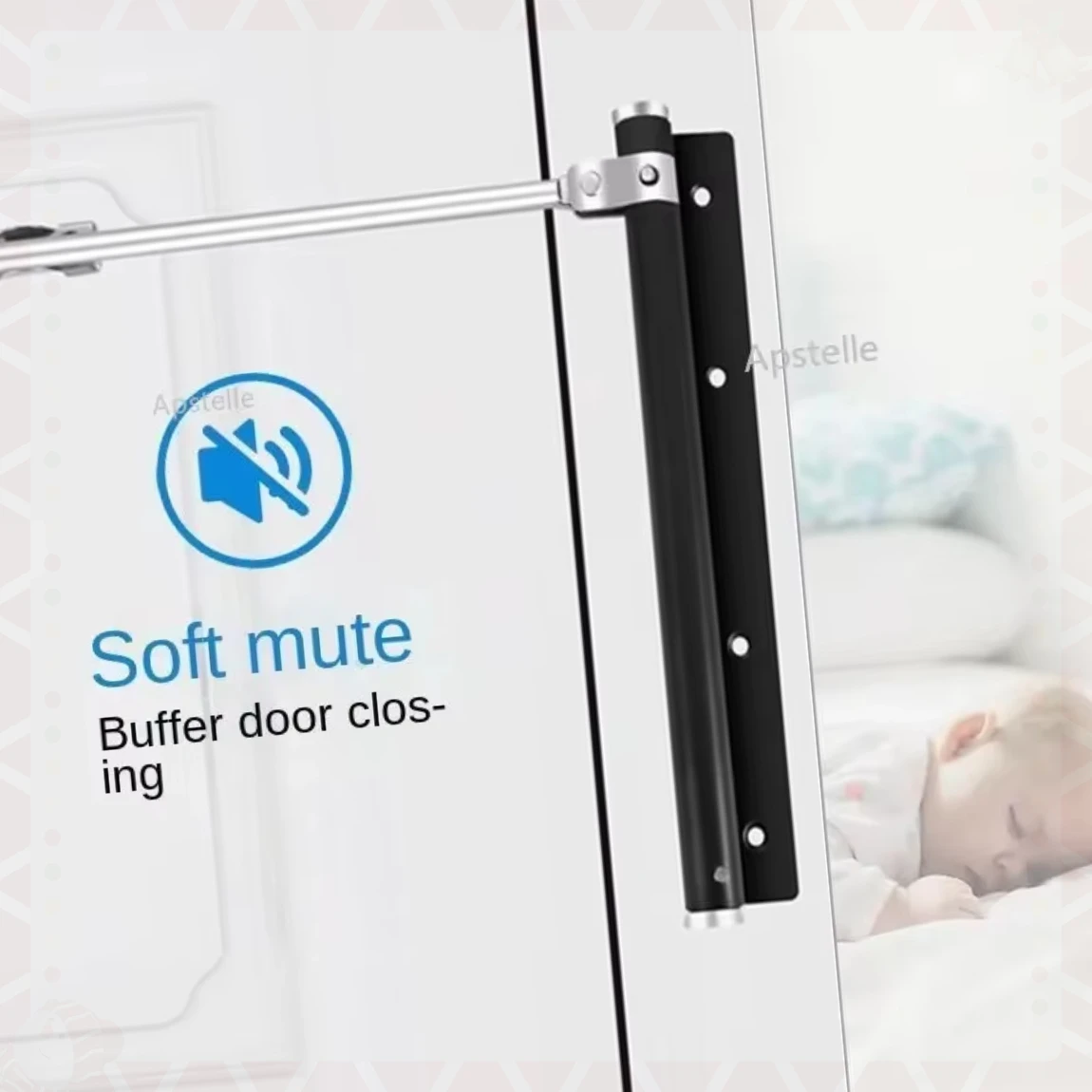 Automatic Door Closer Household Large Door Closer Simple Spring Mute Rebound Light Closer Invisible Door Hinge