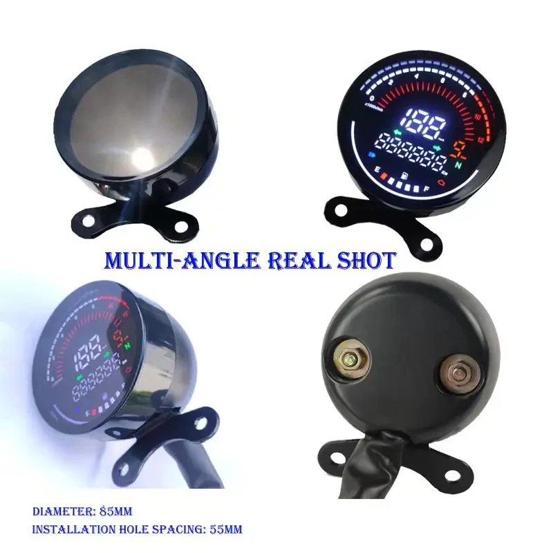 Universal Motorcycle LED Digital Meter Speedometer Odometer Speed Meter Assy for Honda Yamaha