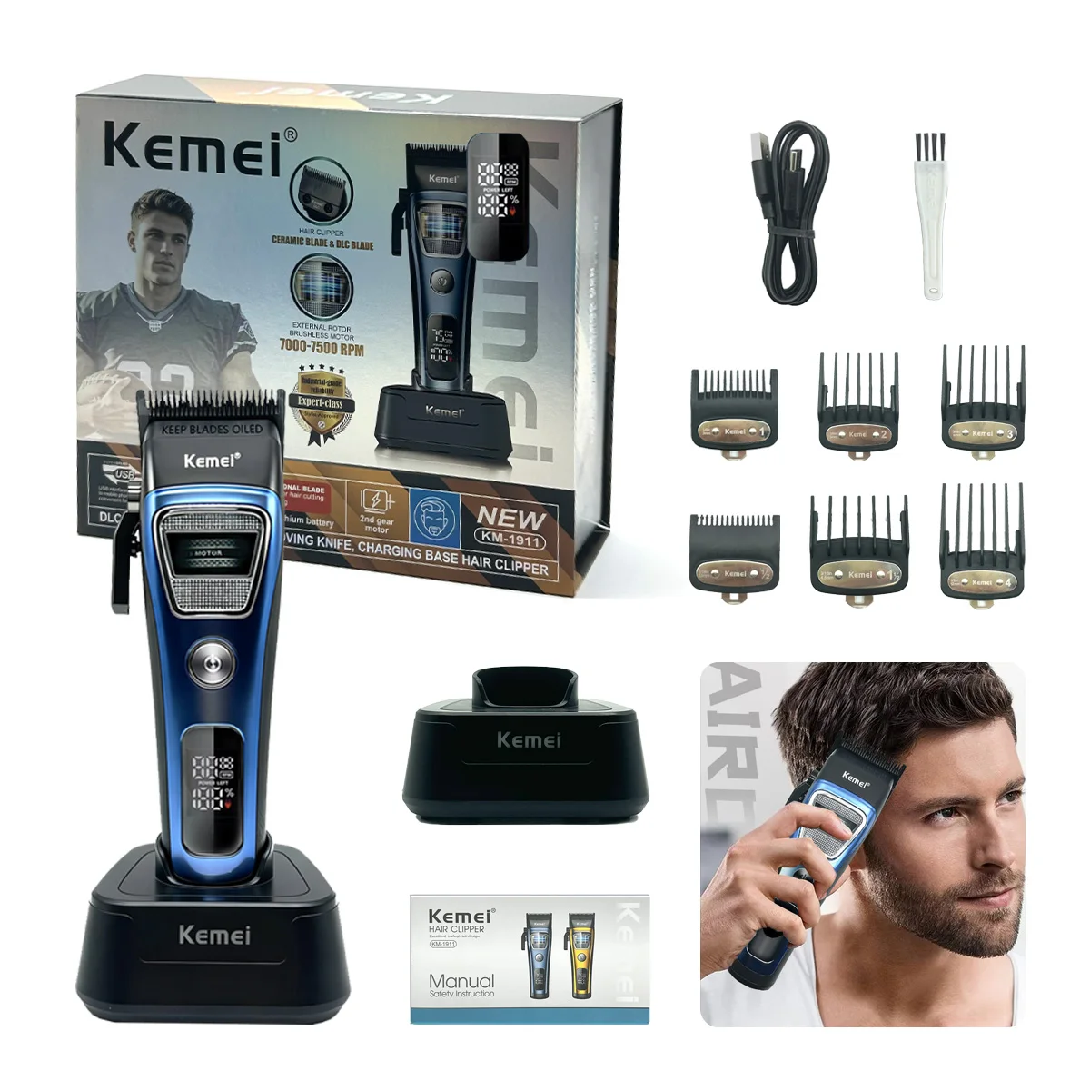 Kemei Professional Hair Clippers 160Min Runtime