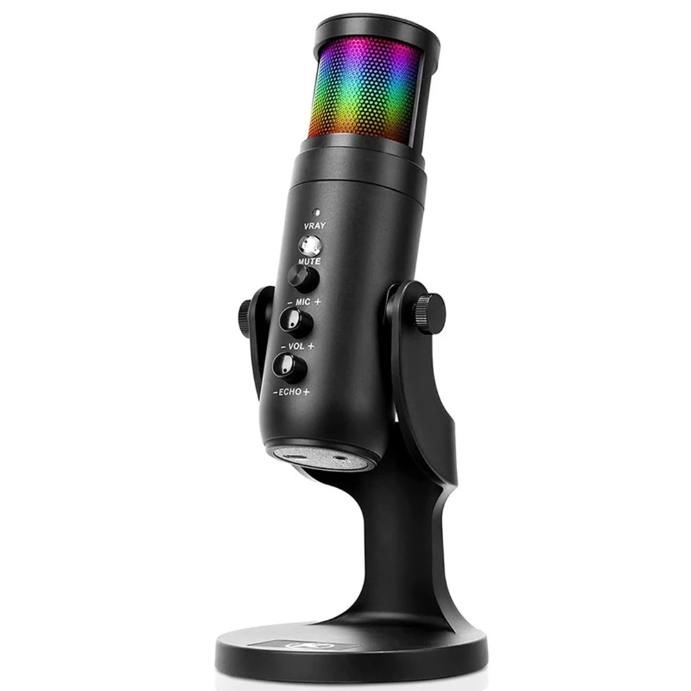 

Computer Recording Microphone Mobile Phone RGB Dynamic Light Effect Microphone Computer Live Recording Game Microphone