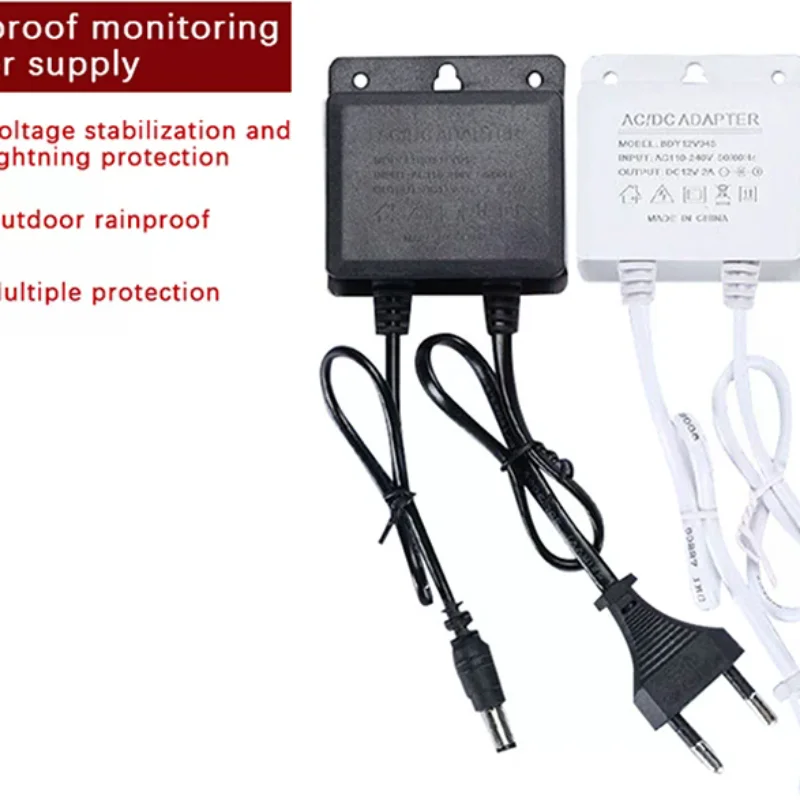 1Pc Waterproof DC 12V 2A Power Adapter EU US Plug AC 100-240V for CCTV AHD Camera DVR NVR Security Surveillance Charger