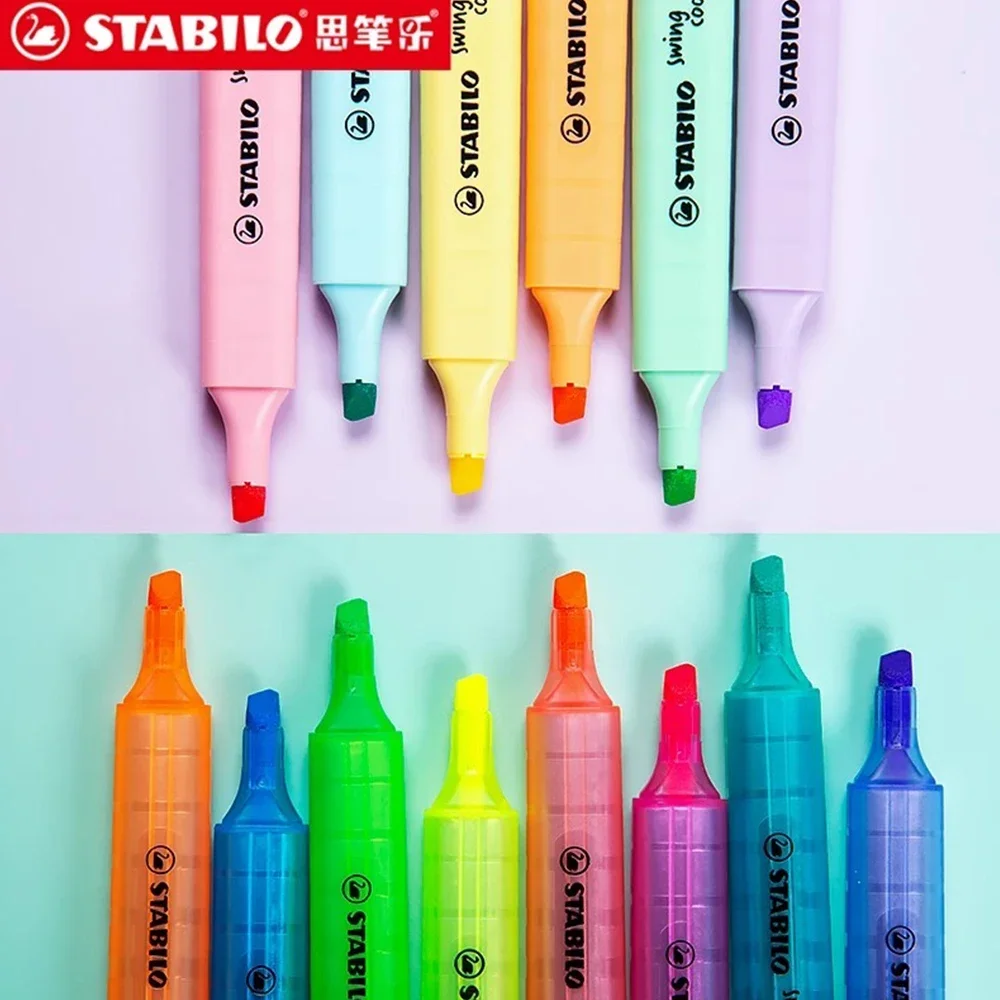 مجموعة أقلام تحديد STABILO BOSS 70 275 لون معكرون باستيل سعة كبيرة لوضع علامات على أدوات مكتبية للمدرسة Kawaii