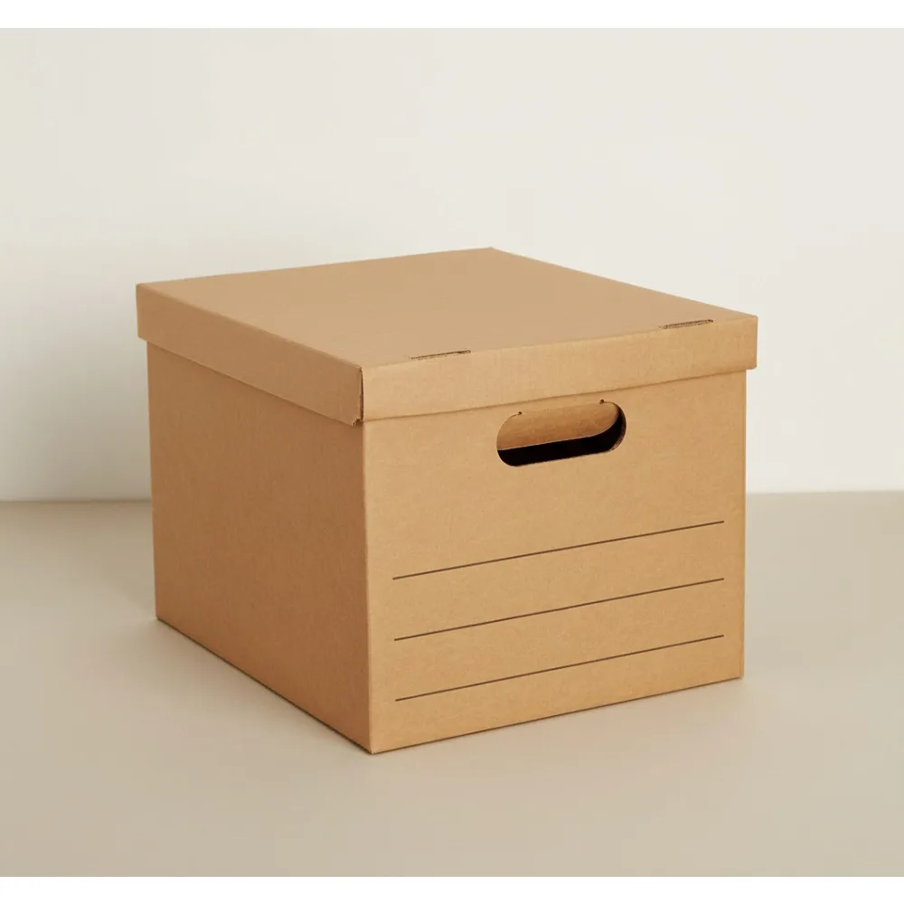 

15x10x12 in Moving Boxes with Handles & Lids, 20 Pack - Durable Cardboard Storage for Home & Office