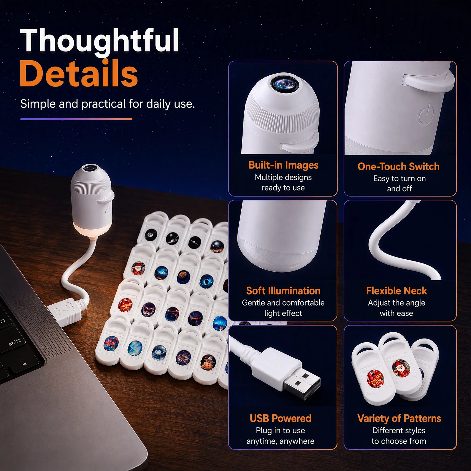 Star Projector Night - HD 2-in-1 Galaxy Star Projector 360