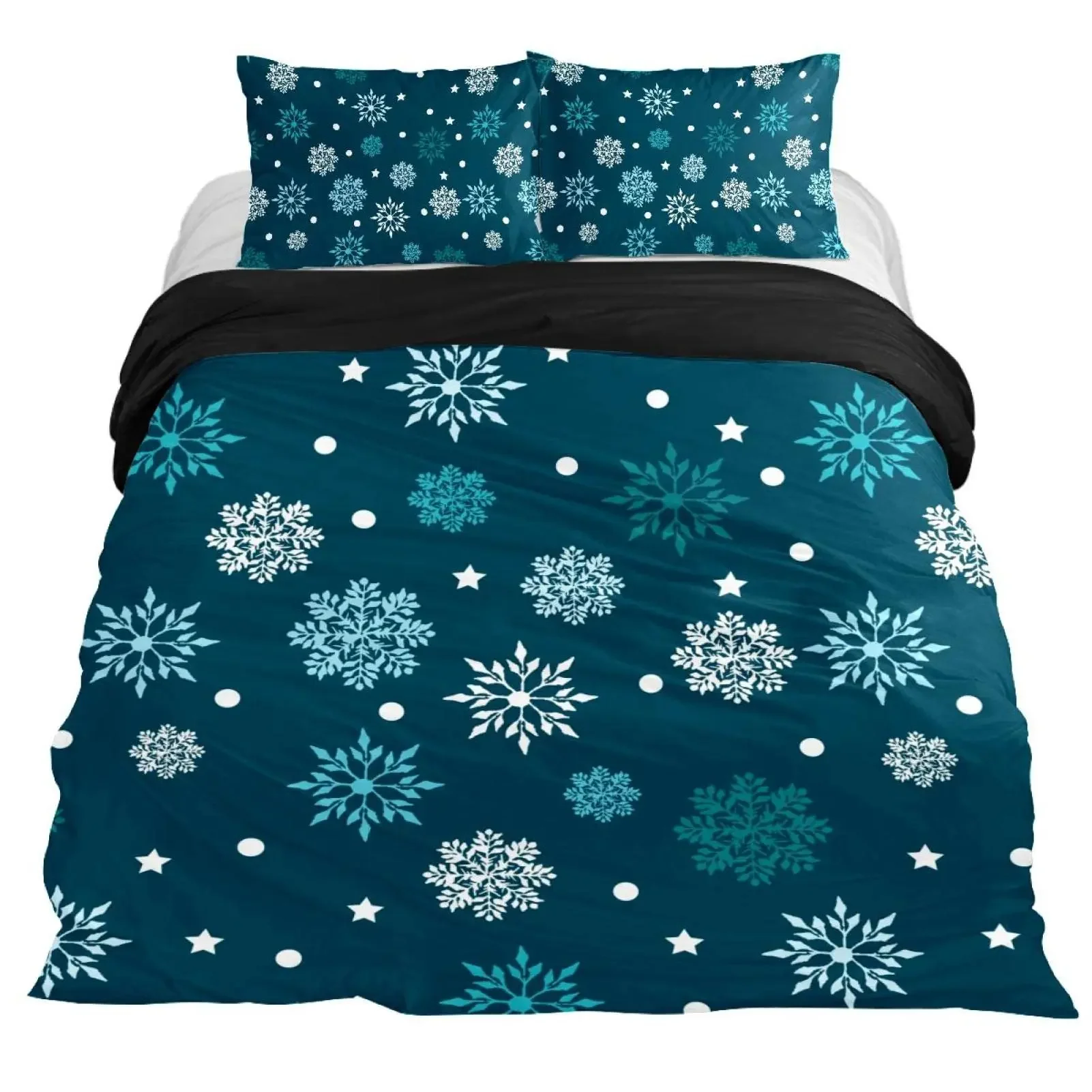 3D Blooming Snowflake Duvet Cover Set Polyester Bedding Set With Pillowcase 265x228 260x220 240x220 200x230 200X220 200X200cm