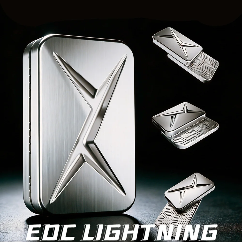 EDC Fidget Slider Push Plate Toy with Thunderbolt Engraving Infinite Position Stress Relief Kinetic Device Magnetic Slider TS57