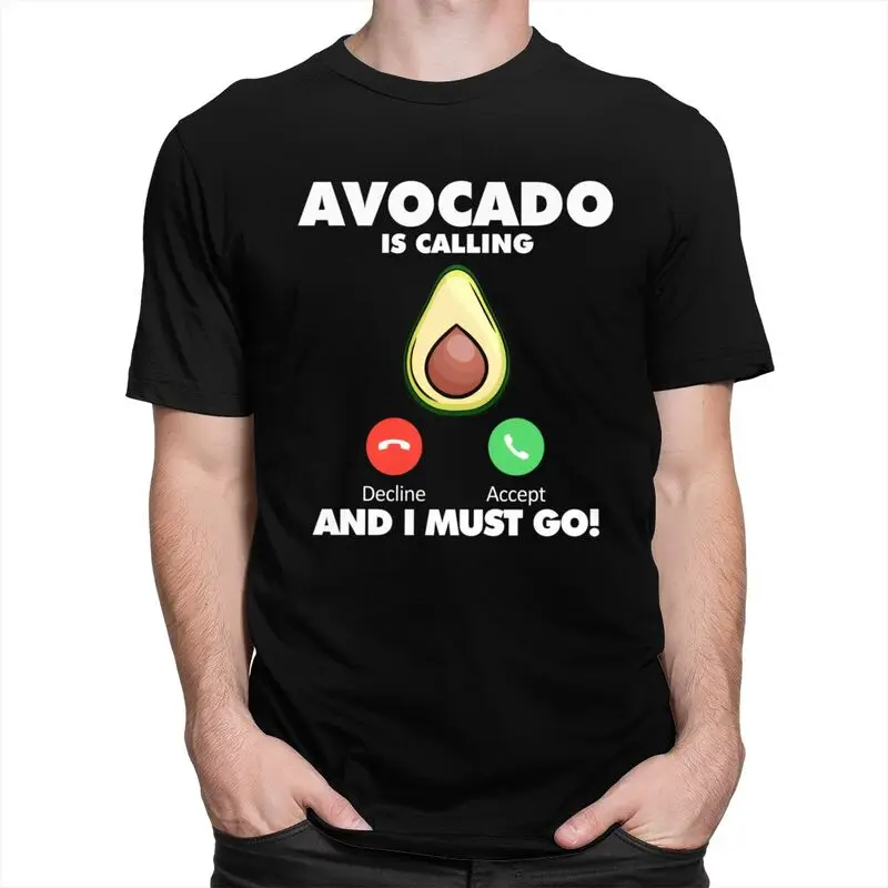 My Avocado Is Calling T-Shirt Pure Cotton Tee Tops Streetwear Round Neck Tshirts Casual Short-Sleeve Clothing Men Women
