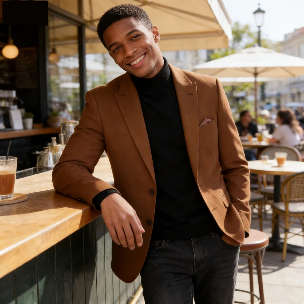 

Men's 2-Piece Terno Suit Peak Lapel Velvet Borgonha Blazer Single Button Smoking Casual Wedding Ternos