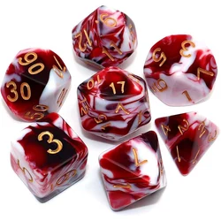 Dadi DND acrilico solido arrotondato Edg dadi poliedrici D + D Set di dadi per Dungeon e Dragon Pathfinder gioco di ruolo (RPG)