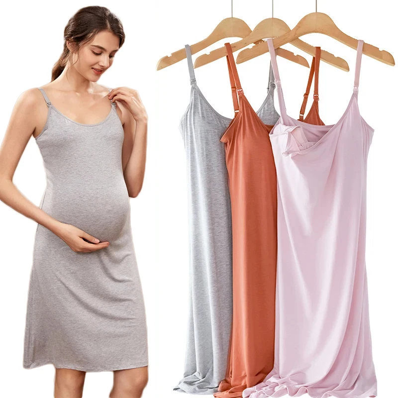 

Maternity Clothes Breastfeeding Camisole Sleeveless Nursing Maternity Dresses For Pregnant Women Nightdress