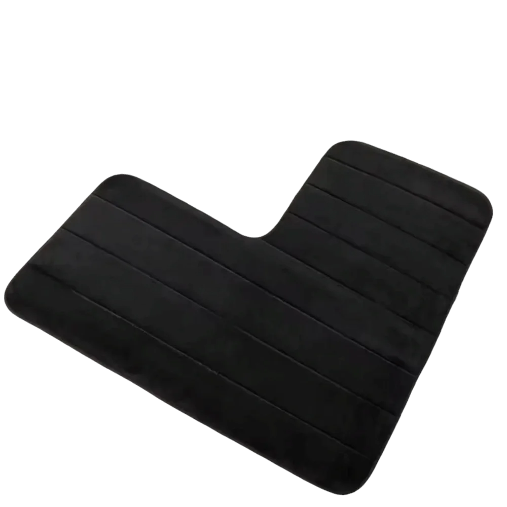 Coral Velvet L-Shaped Bathroom Floor Mat Wear-Resisting Right Angle Shower Room Mat Striped Non-Slip Doormat Toilet