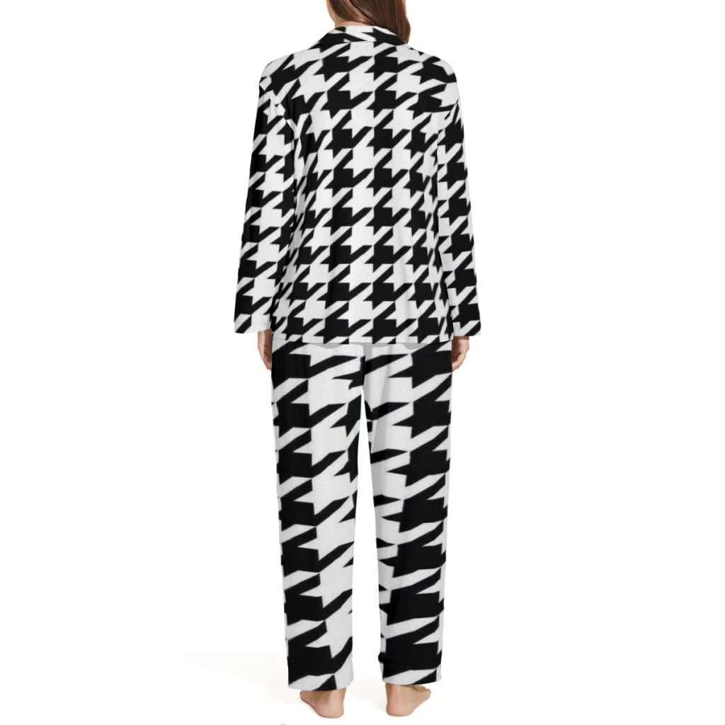 Fashion CheckPajama Set Long Sleeve Shirt And Trousers Sleepwear With   Soft Loungewear Autumn Nightwear Cartoon Print Pyjamas