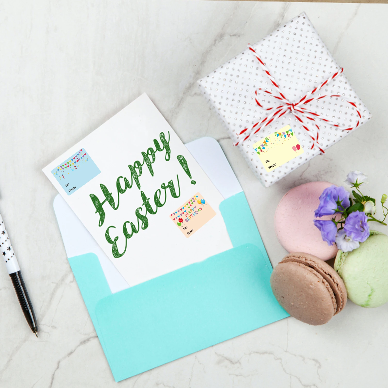 300 قطعة 1.5In * 2In عيد ميلاد سعيد هدية العلامات هدية عيد الميلاد العلامات عطلة عيد ميلاد ملصقات هدية أعواد تزيين #3