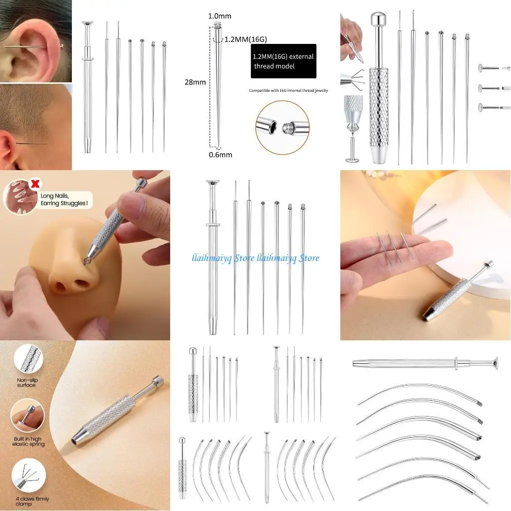 

573B Ergonomic Jewelry Insertion Pins Set For Body Piercing Changes And Adjustments