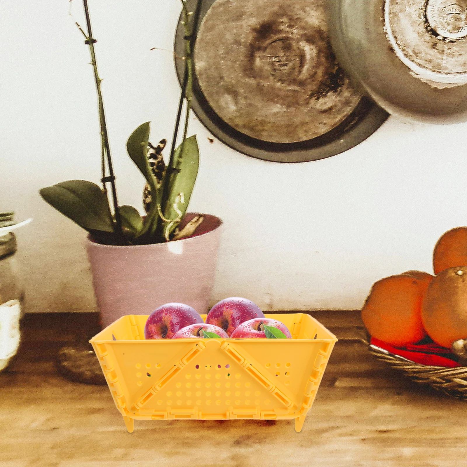 سلة تصفية قابلة للطي لحوض المطبخ لغسل الفواكه والخضروات وتجفيف المعكرونة، منظم تخزين قابل للطي