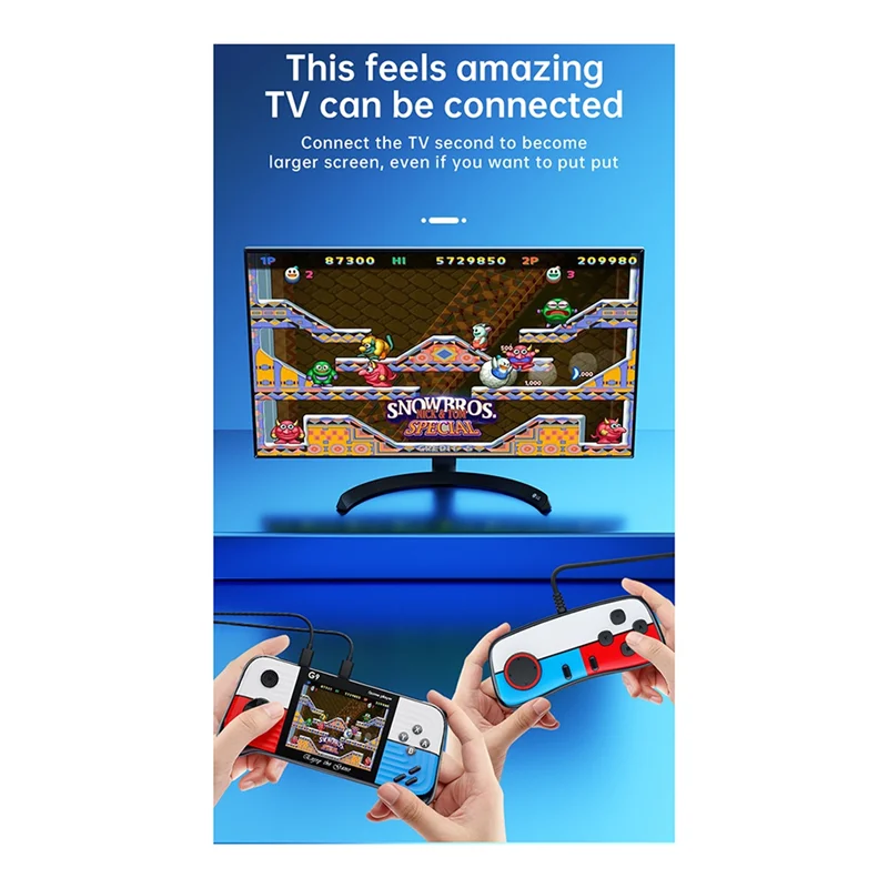 G9 Video Game Console 3.0 Inch Gamepad Built-In 666 Game Players Controller Support for Connecting TV for Children(A)