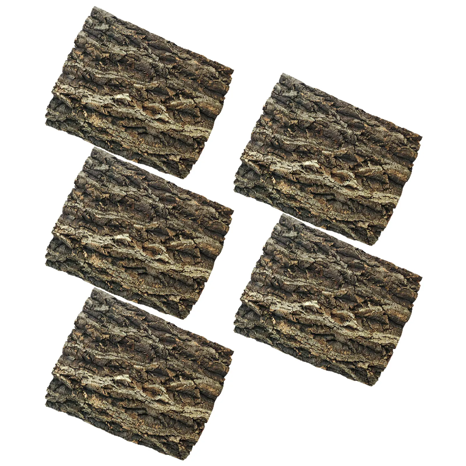 5pcs Reptile Cork Bark Terrarium Background Decor Climbing Mat Habitat Bark Backdrop Wall Decoration for Bearded Dragon