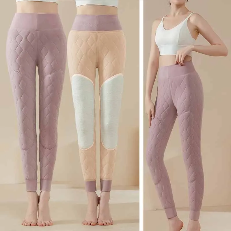 Women Winter Super Thick Thermal Leggings 100% Wool Filled Knee Pads High Waist Warm Pants Minus Cold Resistant Outdoor Wear — купить у AliExpress WW