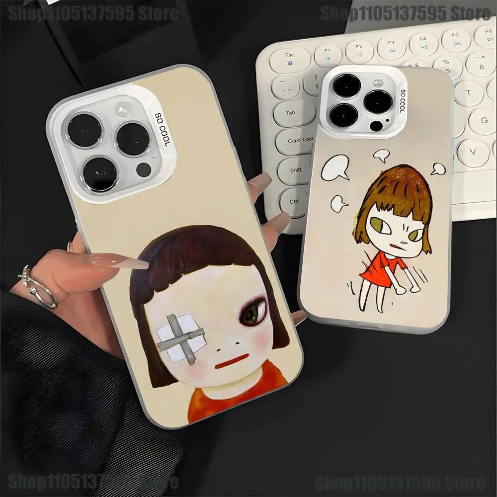 

Y-Yoshimoto Nara Girl ART Phone Case For iPhone 17,16,15,14,13,12,Pro,Max,Plus,E,SE4,Air,Mini White IMD Box
