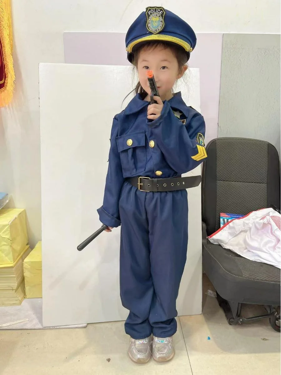 Kinderkostuum Rollenspel Outfit Prestaties Halloween Maskerade Par Kleding Polyester Materiaal Politie orm