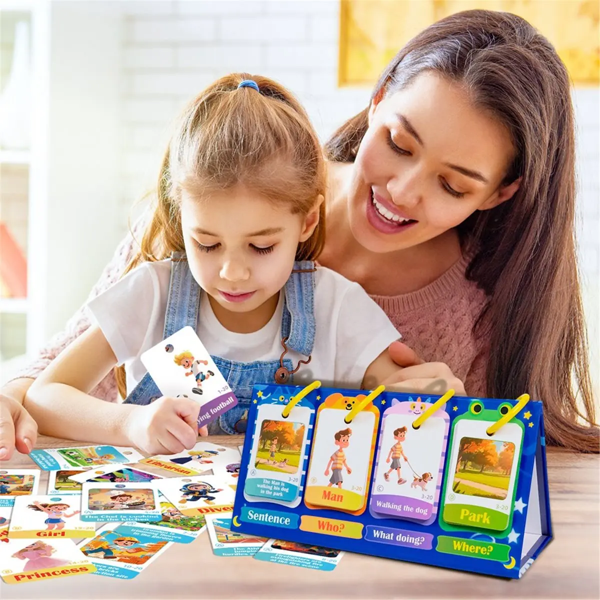 lillili 80 Sentence Building Games, Vocabulary and Grammar, Activity-Based Educational Learning Tools, Phonics Learning Supplies