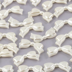 14x29x5mm Pearl Bowknot Bow Tie Acrylic Spacer Loose Beads Charms For DIY Earrigs Jewelry Making Finding Set Accessories 50/100p