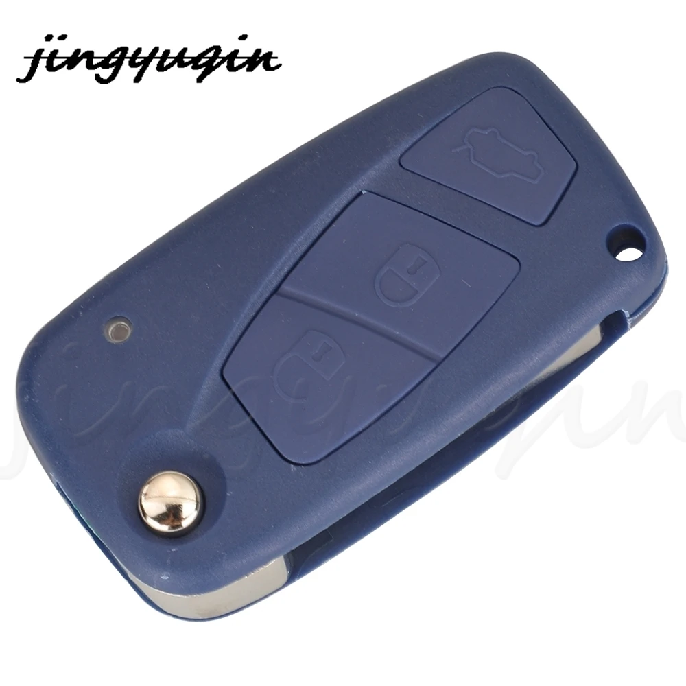 Jingyuqin 10X 2/3Buttons Replacement Flip Folding Remote Car Key Shell Case Fob For Fiat 500 Panda Idea Punto Stilo Ducato Bravo