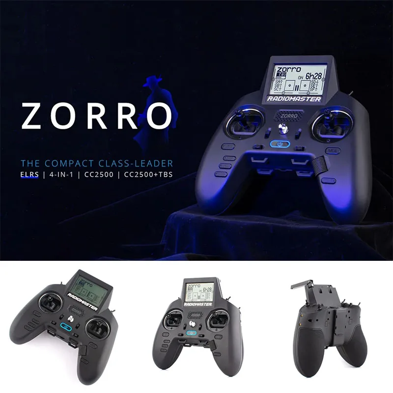 RadioMaster Zorro Funkfernsteuerung M2 2.4G ExpressLRS 16CH Hall-Gimbals Tragbarer FPV RC-Sender für FPV-Renndrohnen