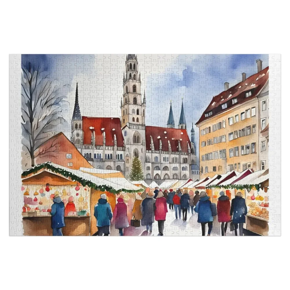 

Christmas in Munich Jigsaw Puzzle Customs With Photo Personalized Name Wooden Decor Paintings Custom Wooden Name Puzzle