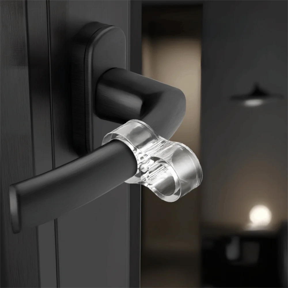 1pc Simple PVC Door Handle Bumper Silicone Anti-collision Door Stopper Clear No Drill Windproof Door Stop Home Office