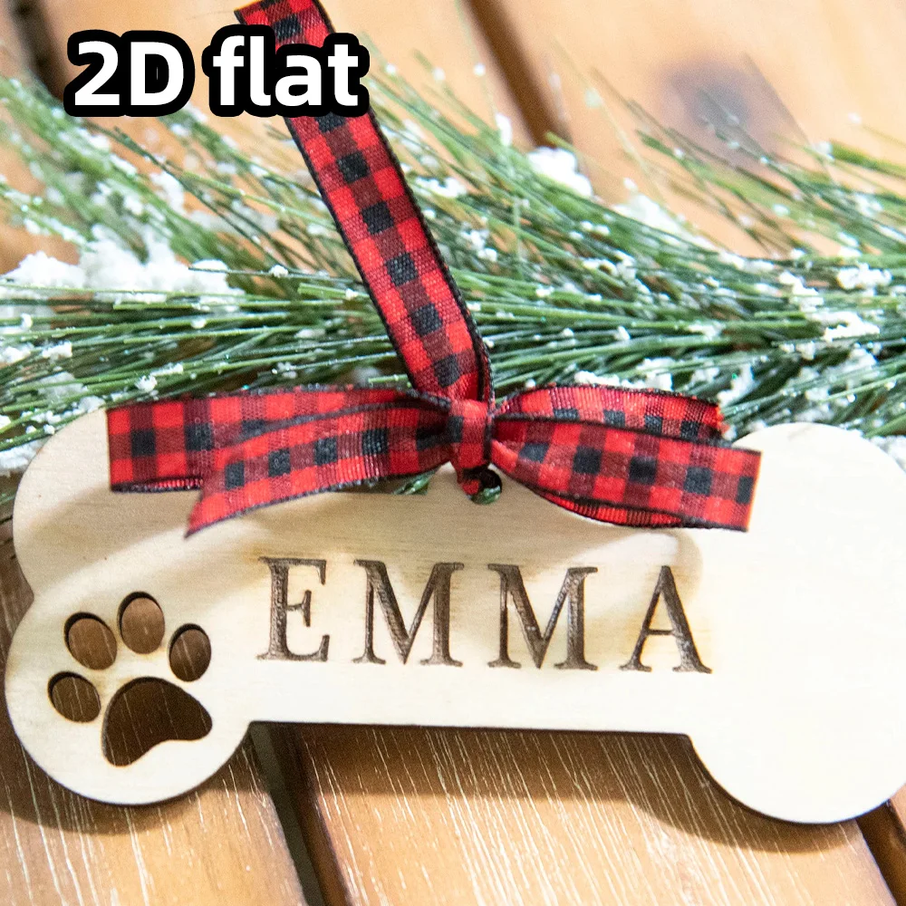 زينة عيد الميلاد للحيوانات الأليفة - تذكار مطبوع بمخالب الكلاب الخشبية - زخرفة شخصية - زينة شجرة العطلات المخصصة ومحبي الكلاب