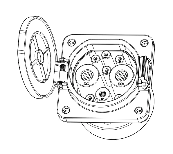 80/125A GBT Vehicle Inlet Female ev charging socket  with EV Charging Cable