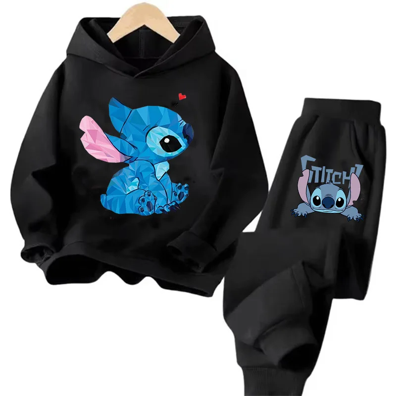 Children Hoodies Stitch Kawaii Fashion Pullover Sweatshirt Anime Trucksuit Manga Cartoons Girls Boy Kids Autumn Casual Clothes