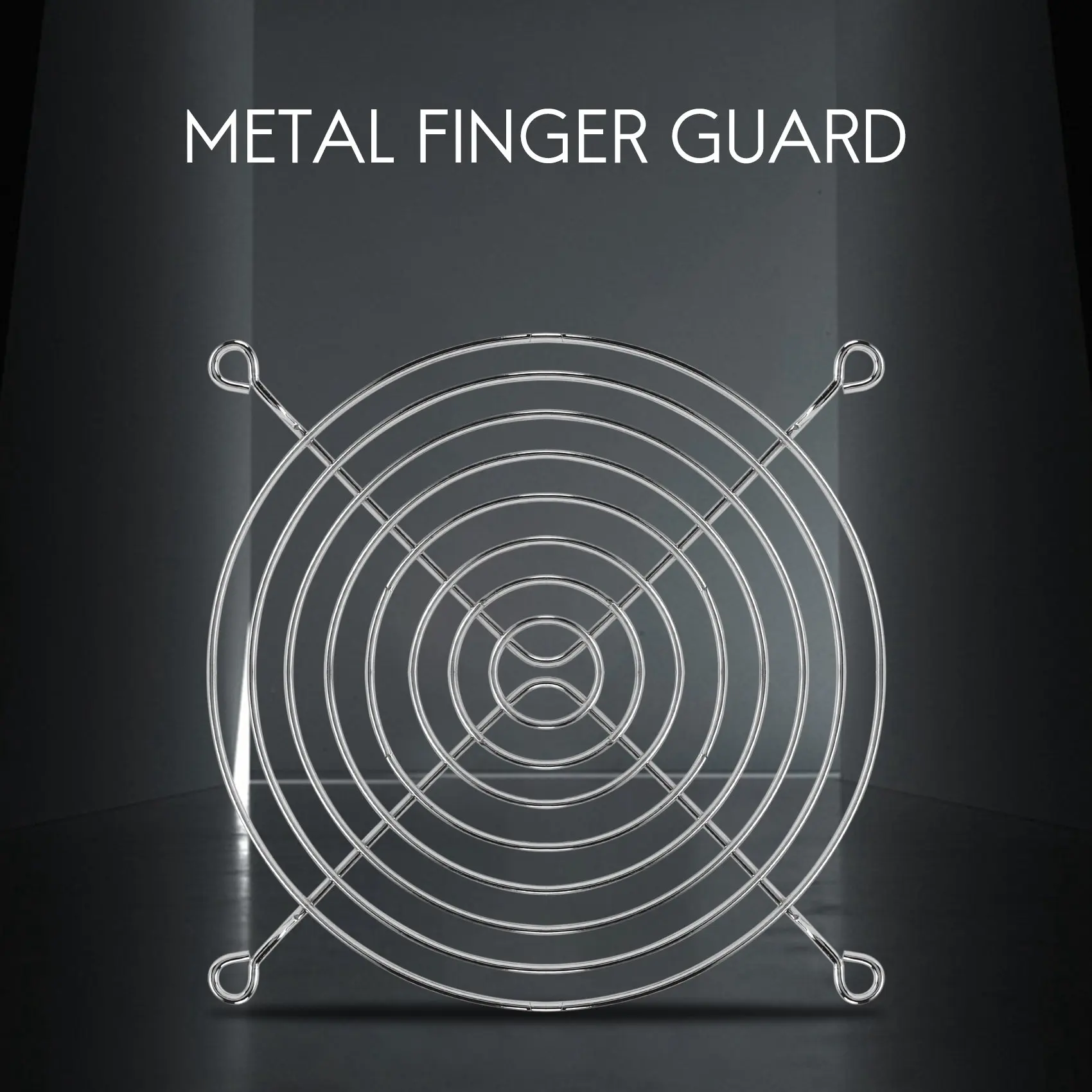 SMIEA PC DC Fan Grill Protector Metal Finger Guard 120mm 12cm Tono argento