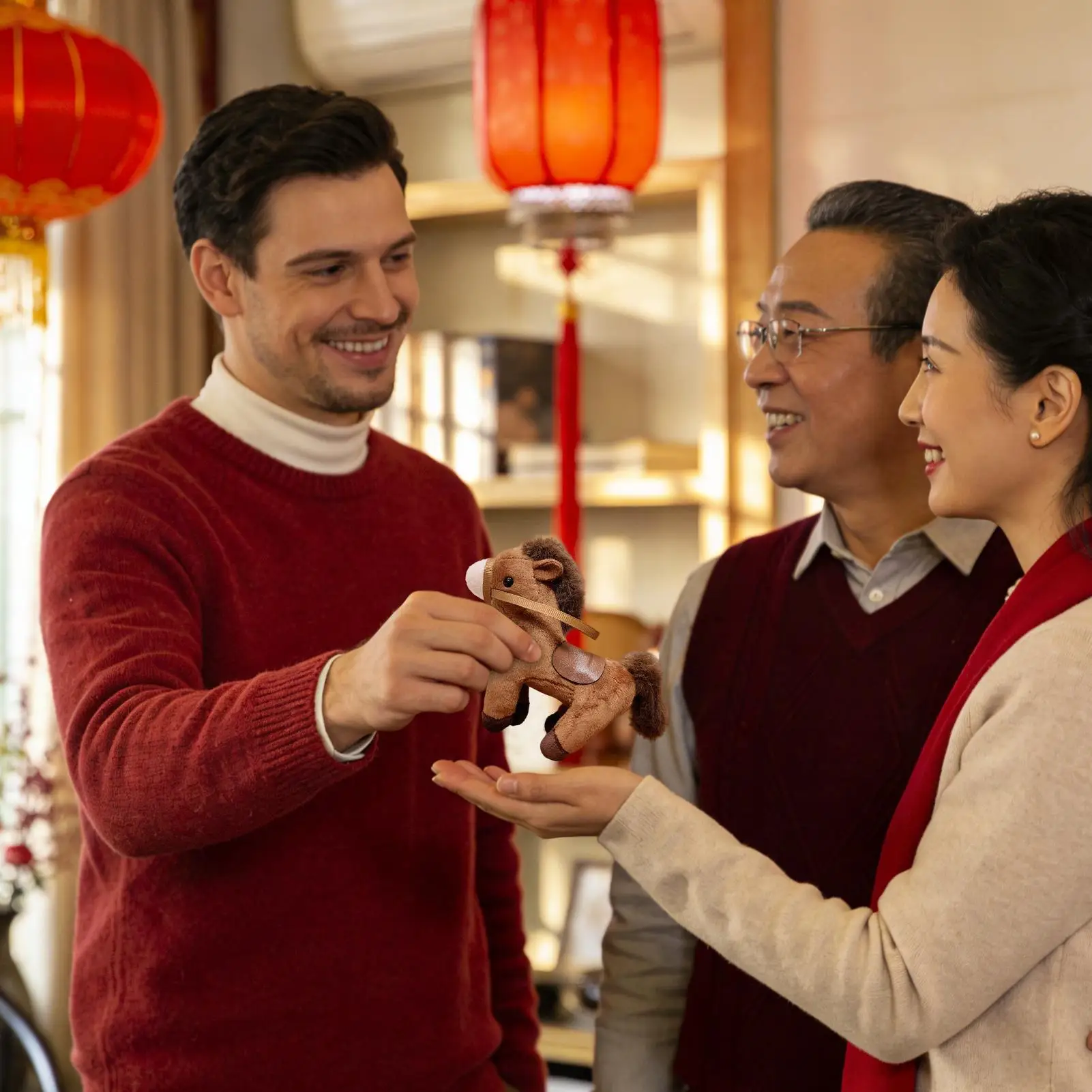 Simpatico animale mascotte cavallo portachiavi bambola di peluche portachiavi per donne ragazze borsa portachiavi auto portachiavi kawaii sulla borsa ciondolo gingillo per auto Gif