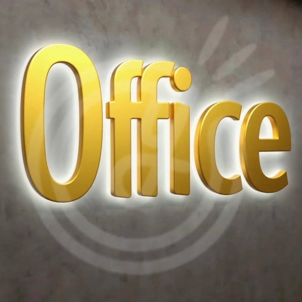 مخصص المعادن LED تسجيل الجدار شعار مضيئة رسائل في الهواء الطلق متجر الشركة ضوء لافتة ، الأعمال 3D الاكريليك لافتات الديكور