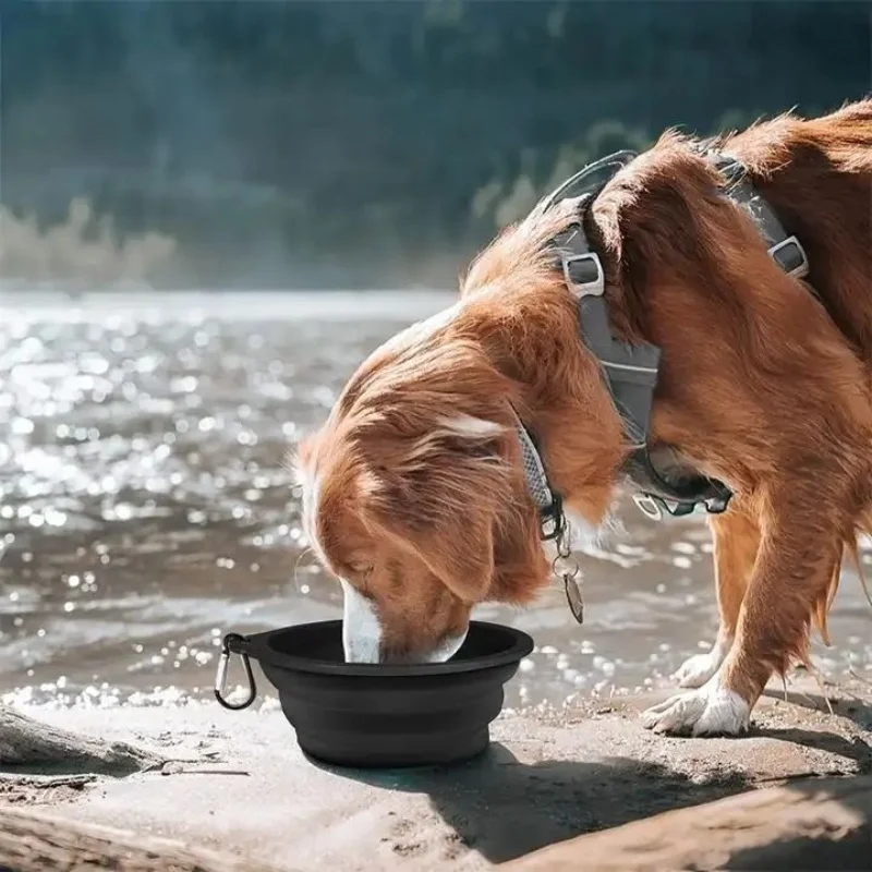 Robuste, tragbare Futter- und Wasserschale aus TPR für Katzen und Hunde, zusammenklappbare Silikon-Reiseschale für den Außenbereich. – Detail 4