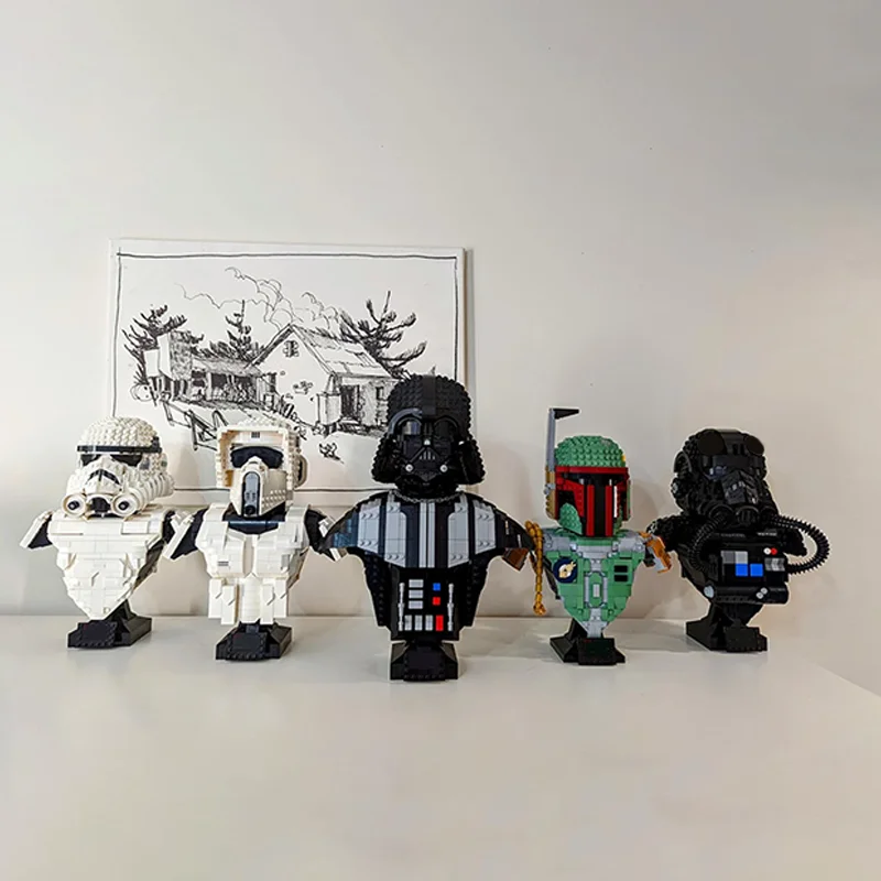 Colección de busto MOC, cazador de recompensas, soldado y piloto Dark Lord Scout Trooper, modelo de bloques de construcción, juguete para montar, regalo de Navidad