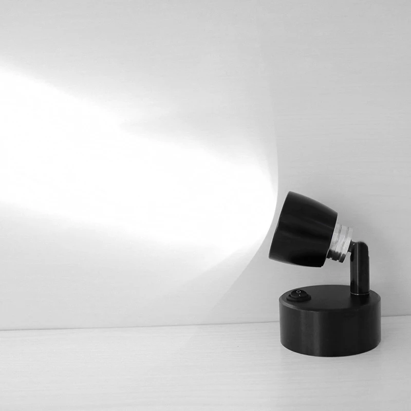 3W LED Portable Desk Night Lights Reading Lamp Battery-Powered Switch Jewelry Cabinet Picture Spotlight Aluminum Bookshelf Store