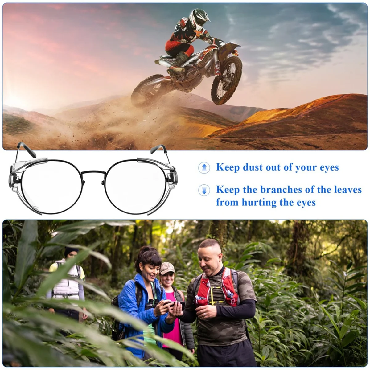ABNH 2-парные защитные очки, боковой щиток для очков, боковой щиток, противоскользящий боковой щиток для защитных очков
