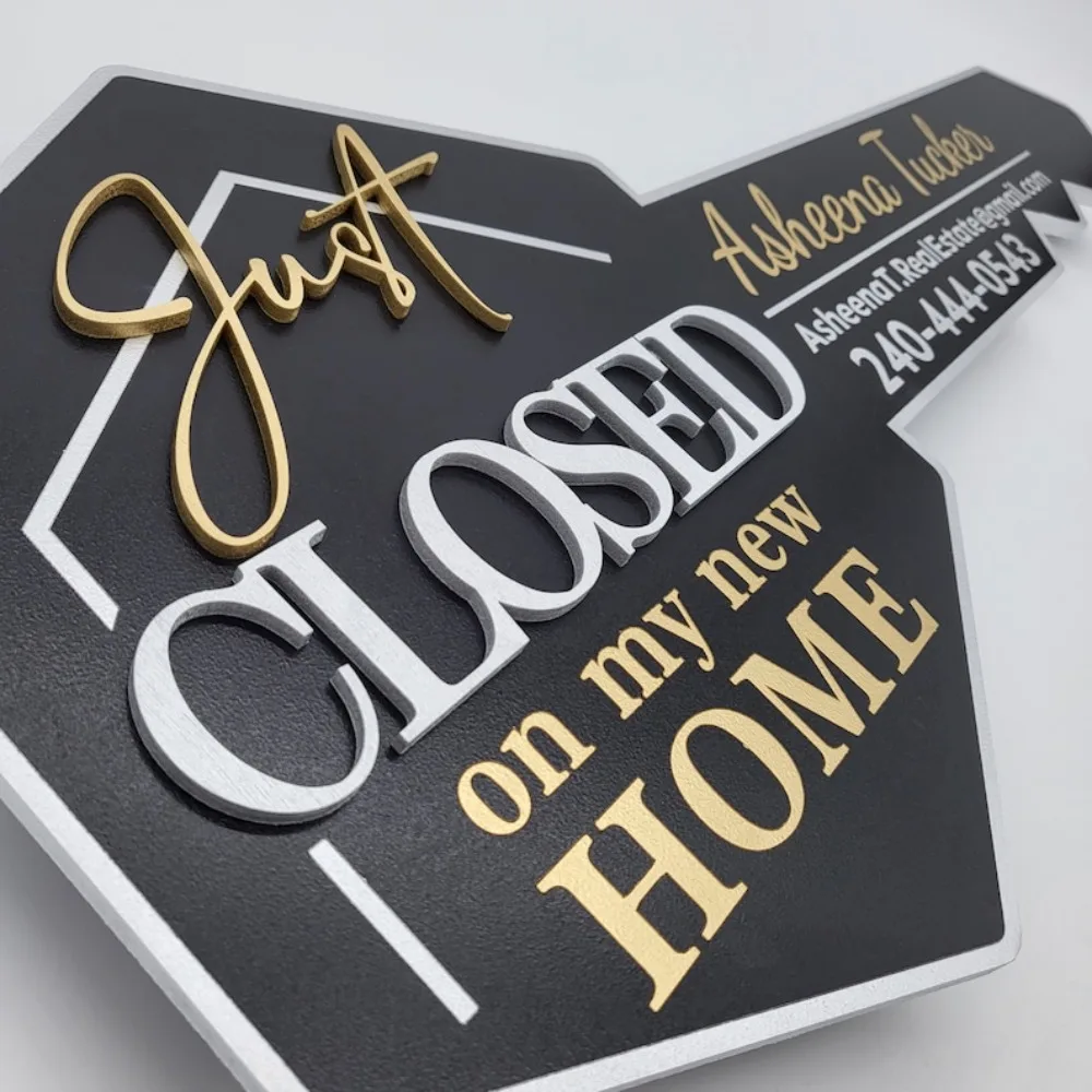 Just Closed on My New Home Key Sold Sign 3D Closing Photo Prop Key Shape for Realtors Realtor Gift Closing Sign Sold Sign