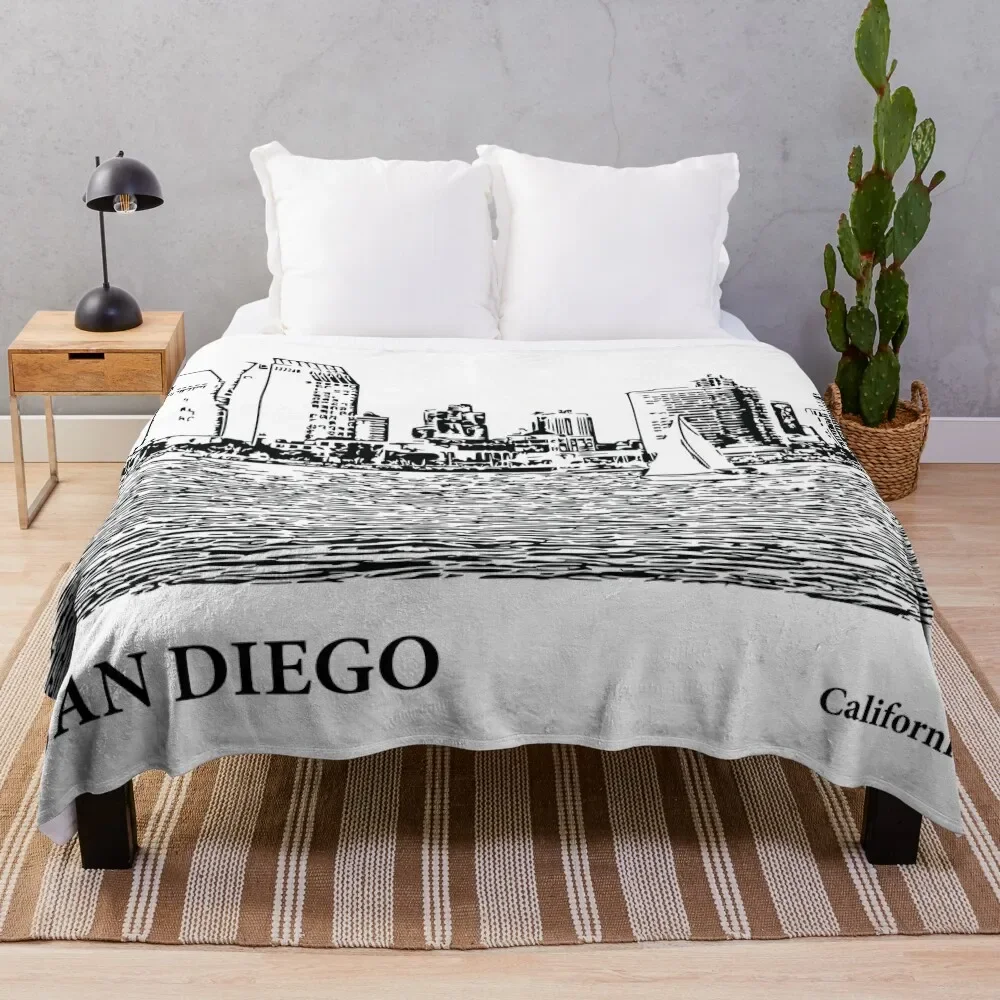 

San Diego California Throw Blanket Decoratives for winter funny gift Stuffeds Blankets