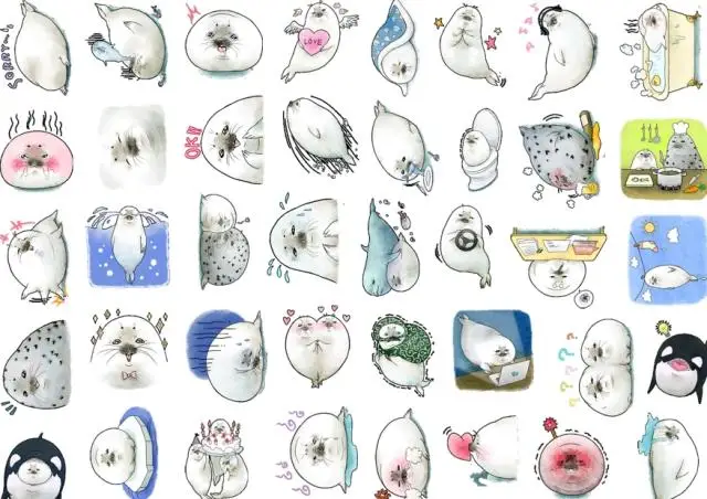 40 個海の動物シール 2-3 センチメートル DIY かわいいステッカー Z 179