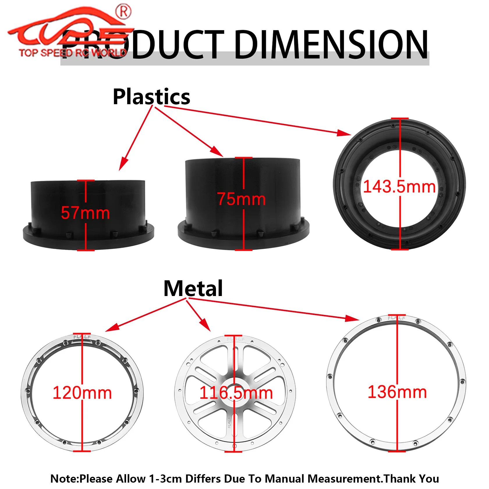 All Terrain Wheel Tire or Split Rear or Front Wheel Hub + Beadlock Ring Kit for 1/5 Rc Car Gas HPI ROFUN ROVAN KM BAJA 5B Parts