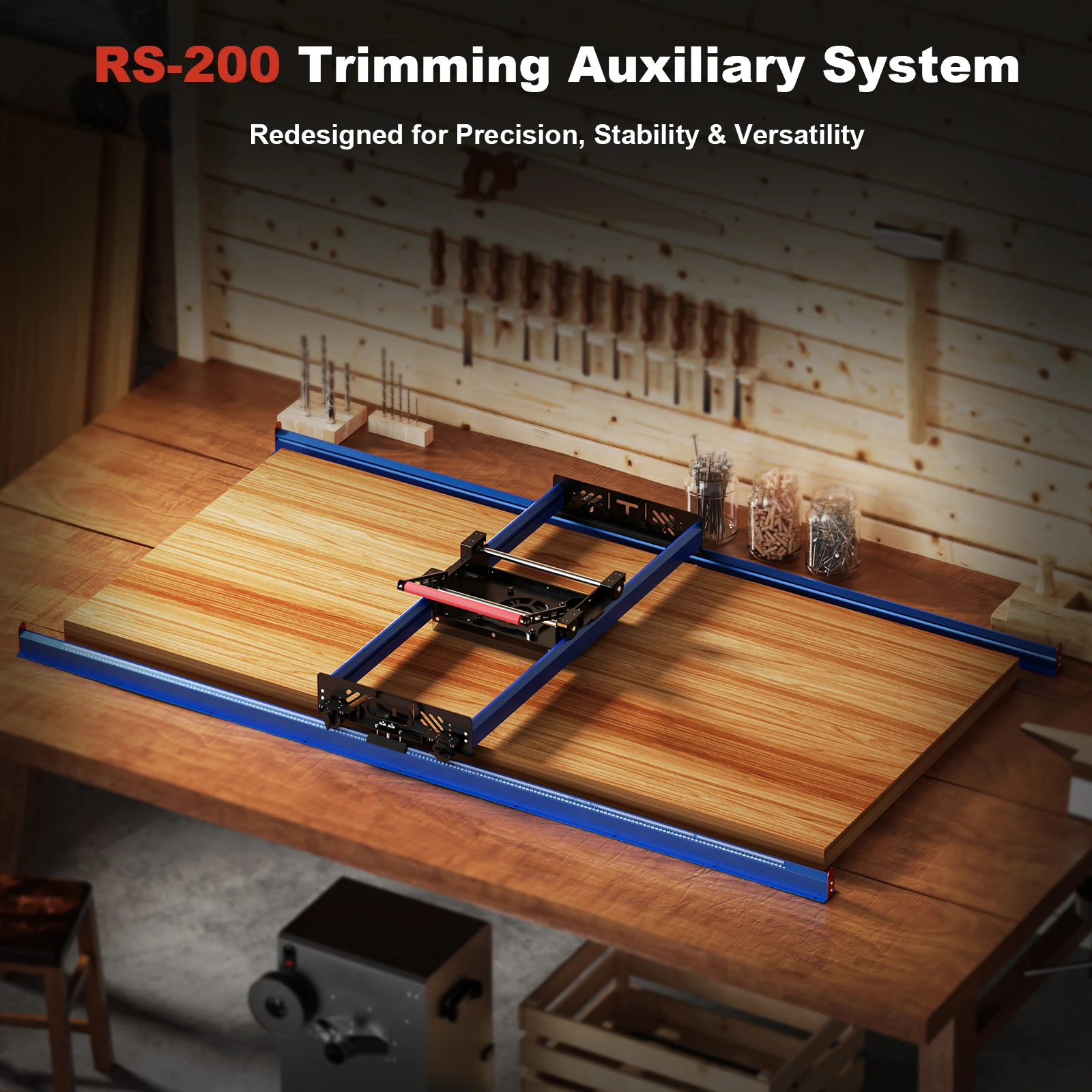 

CNC Sander RS-200 Woodworking Milling Machine Adjustable XY-Axis CNC Sander Surface Milling Machine Drill Bits CNC