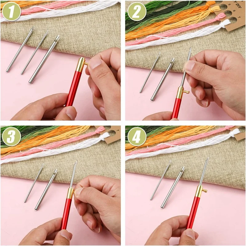 13Pcs Punch Needle Kits Embroidery Needles Set Sewing Art Needles,For Adults Beginner Floss