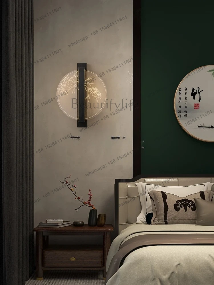 New Chinese Living Room Sofa TV Background Wall Light Model Room Corridor Balcony Bedroom Bedside Light